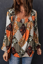 Load image into Gallery viewer, Green Square Neck Mixed Print Blouse | Tops/Blouses & Shirts