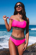 Load image into Gallery viewer, Rose Leopard Mesh Trim 2pcs Bikini Swimsuit | Swimwear/Bikinis