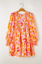 Load image into Gallery viewer, Mini Dress | Frill Printed Long Sleeve Dress
