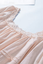 Load image into Gallery viewer, Womens Blouse | Beige Puff Sleeve Eyelet Babydoll Blouse | Tops/Blouses & Shirts