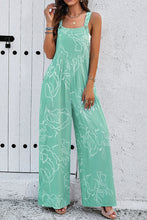 Load image into Gallery viewer, Moonlight Jade Printed Bib Wide Leg Overalls | Bottoms/Jumpsuits & Rompers