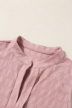 Load image into Gallery viewer, Pink Lattice Textured Split Neck Tank Top | Tops/Tank Tops