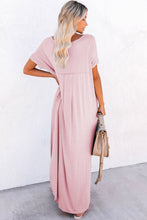 Load image into Gallery viewer, Maxi Dress | T Shirt Pink V Neck Dress