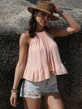 Load image into Gallery viewer, Peplum Top | Ruched Round Neck Tank