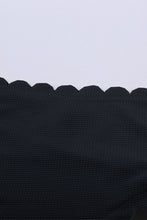 Load image into Gallery viewer, Black Solid Scalloped One-Shoulder Bikini | Swimwear/Bikinis