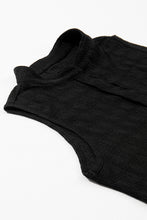 Load image into Gallery viewer, Black Tank Top | Black Lattice Split Neck Tank Top