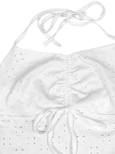 Load image into Gallery viewer, White Cami Top | Eyelet Halter Neck Cami