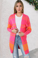 Load image into Gallery viewer, Multicolor Striped Long Sleeve Ribbed Trim Button Cardigan | Tops/Sweaters & Cardigans