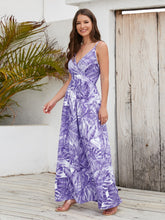 Load image into Gallery viewer, Maxi Dress | Printed Surplice Spaghetti Strap Dress