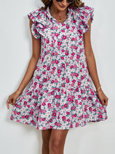 Load image into Gallery viewer, Womens Mini Dress | Tied Floral Cap Sleeve Mini Dress | Mini Dress