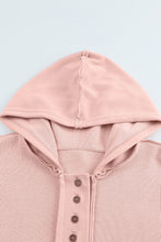 Load image into Gallery viewer, Pink Casual Button Solid Patchwork Trim Hoodie | Tops/Sweatshirts & Hoodies