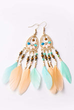 Load image into Gallery viewer, Multicolor Bohemian Hollow-out Feather Tassel Earrings | Accessories/Jewelry
