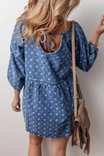 Load image into Gallery viewer, Tied V-Neck Mini Denim Dress