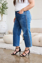 Load image into Gallery viewer, Judy Blue Full Size Braid Side Detail Wide Leg Jeans | Blue Jeans