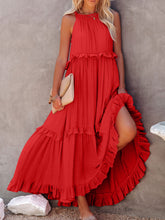 Load image into Gallery viewer, Womens Maxi Dress | Ruffled Sleeveless Maxi Dress with Pockets | Dresses/Maxi Dresses