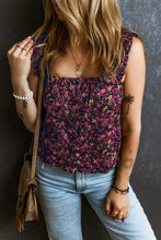 Load image into Gallery viewer, Floral Tank Top | Rose Boho Frilled Straps Blouse