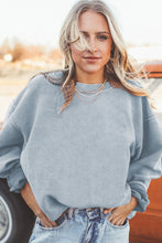 Load image into Gallery viewer, Grey Oversized Sweatshirt | Ribbed Corded Oversized Top