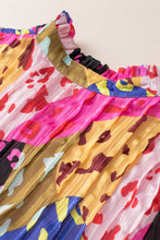 Load image into Gallery viewer, Rose Leopard Patchwork Print Pleated Blouse | Tops/Blouses & Shirts