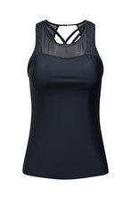 Load image into Gallery viewer, Black 3pcs Mesh Cutout Print Tankini Swimsuit | Swimwear/Tankinis