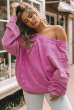 Load image into Gallery viewer, Oversized Sweatshirt | Rose Exposed Seam Twist Open Back