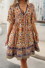 Load image into Gallery viewer, Womens Mini Dress | Printed V-Neck Half Sleeve Mini Dress | Mini Dress