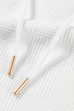 Load image into Gallery viewer, Hoodie Shorts Set | White Textured Cropped Activewear