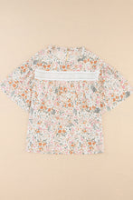 Load image into Gallery viewer, Multicolor Floral Print Wide Ruffle Sleeves Blouse | Tops/Blouses & Shirts