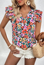 Load image into Gallery viewer, Multicolour Tiered Ruffled Sleeve Floral Blouse | Tops/Blouses & Shirts