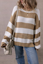 Load image into Gallery viewer, Color Block Round Neck Sweater
