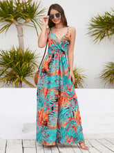 Load image into Gallery viewer, Maxi Dress | Printed Surplice Spaghetti Strap Dress