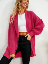 Load image into Gallery viewer, Pink Cardigan Sweater | Open Front Dropped Shoulder