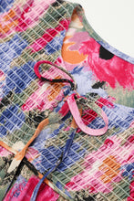 Load image into Gallery viewer, Womens Mini Dress | Printed Tie Neck Long Sleeve Mini Dress | Dresses/Mini Dresses