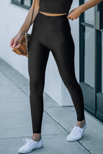 Load image into Gallery viewer, Black High Rise Tight Leggings with Waist Cincher | Bottoms/Leggings