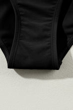 Load image into Gallery viewer, Black Contrast Trim Colorblock U Neck One Piece Swimwear | Swimwear/One Piece Swimsuit