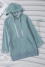 Load image into Gallery viewer, Blue Kangaroo Pocket Oversized Hoodie with Slits | Tops/Sweatshirts & Hoodies