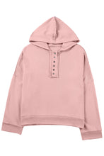 Load image into Gallery viewer, Pink Casual Button Solid Patchwork Trim Hoodie | Tops/Sweatshirts & Hoodies
