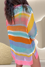 Load image into Gallery viewer, Knit Cover Up Top | Openwork Dropped Shoulder Top