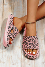 Load image into Gallery viewer, Pink Leopard Print Thick Sole Slip On Slippers | Shoes & Bags/Slippers
