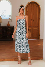 Load image into Gallery viewer, Slit Crisscross Printed Sleeveless Cami Dress