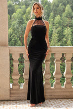 Load image into Gallery viewer, Sexy Formal Dress | Black Lace Detail Sleeveless Maxi Dress