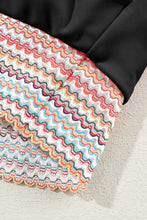 Load image into Gallery viewer, Black Striped Patchwork Spaghetti Strap High Waist Bikini Swimsuit | Swimwear/High Waisted Swimsuit