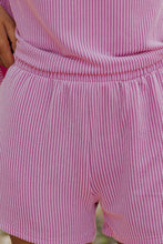 Load image into Gallery viewer, Phalaenopsis Ribbed Textured Knit Loose Fit Tee and Shorts Set | Two Piece Sets/Short Sets