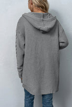 Load image into Gallery viewer, Cable-Knit Hooded Cardigan