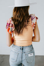 Load image into Gallery viewer, Bodysuit | Parchment Ribbed Knit Ruffled Sleeve Bodysuit