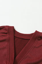 Load image into Gallery viewer, Fiery Red Exposed Seam Twist Open Back Oversized Sweatshirt
