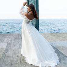 Load image into Gallery viewer, Beach Wedding Dress-Lace Chiffon Backless Wedding Dress | Wedding Dresses