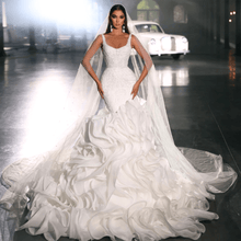 Load image into Gallery viewer, Mermaid Wedding Dress- Lace Wedding Dress | Spaghetti Straps | Wedding Dresses