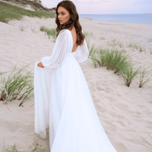 Load image into Gallery viewer, Beach Wedding Dress-Bohemian A Line Backless Wedding Dress | Wedding Dresses
