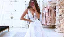 Load image into Gallery viewer, Bohemian Wedding Dress-Lace A Line Beach Wedding Dress | Wedding Dresses