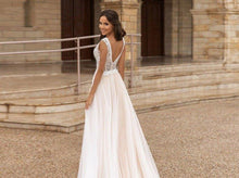 Load image into Gallery viewer, Bohemian Lace Wedding Dress-V Neck Bridal Gown | 0